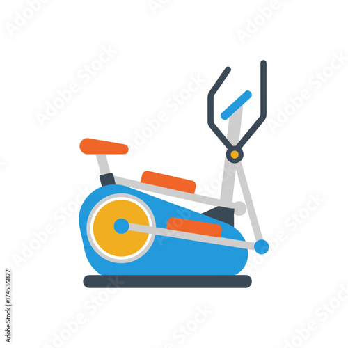 Blue and Orange Elliptical Trainer for Home Workouts.