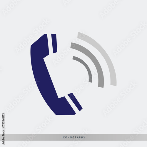 Modern telephone icon with sound waves calling for attention, designed for business communication solutions and innovative technology applications