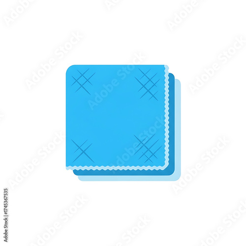 Blue Cleaning Cloth Illustration for Hygiene and Tidiness