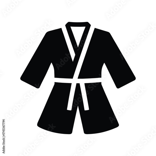 Black Karate Uniform A Simple Icon Representing Martial Arts and Training for Design and Visuals