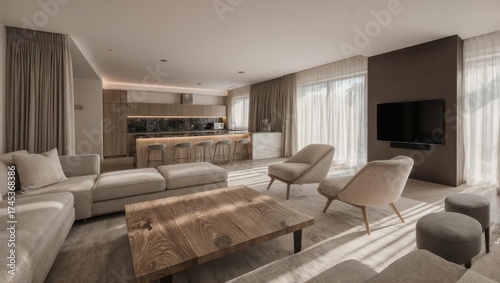 Minimalist Modern Living Room with Natural Light