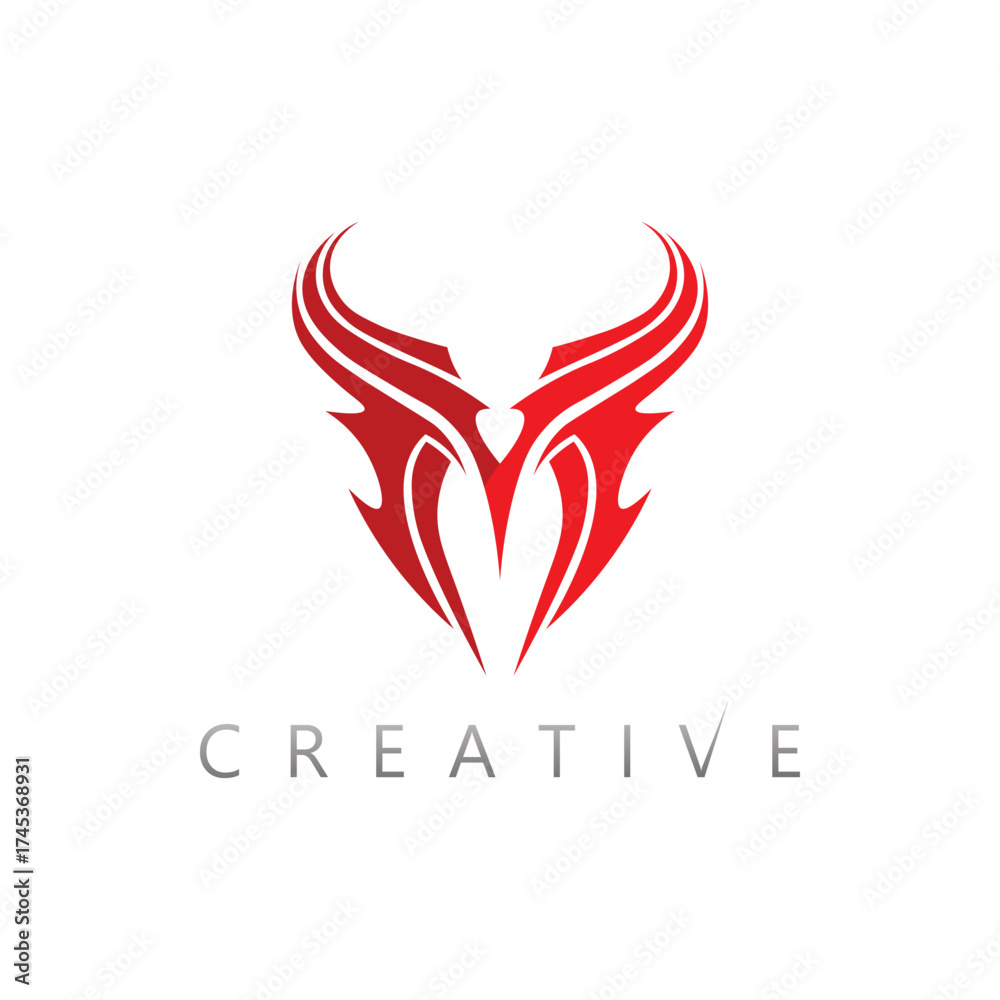 Fototapeta premium Dynamic M logo concept with motion effect for creative media, sports, and technology companies