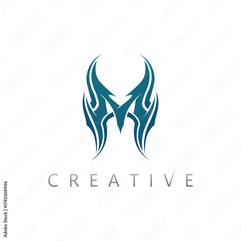 Fototapeta premium Modern and elegant M letter brand logo design for real estate and business identity concept
