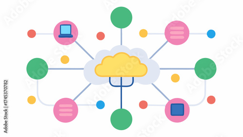 A brainstorming session represented by a mind map with interconnected nodes illustrating ideas tasks and goals branching out creatively.