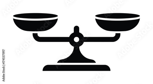 Balance scale equality justice weight vector silhouette