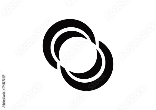 Two thick curved lines forming semi-circular arcs, open on opposite sides.
