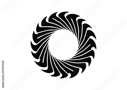 Spiral Petal Ring Circular formation of petal-like shapes forming a spiral ring.
