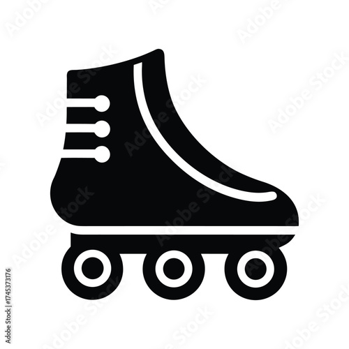 Roller skate icon, a dynamic symbol of motion and recreational activity, perfect for sports and lifestyle themes