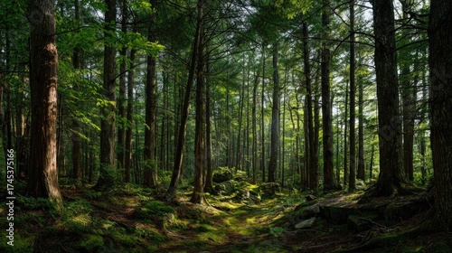 Eastern hemlock forest at Dawn