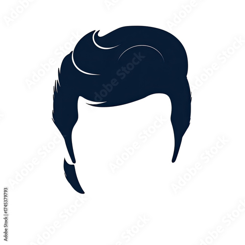 Dark blue stylized male hairstyle