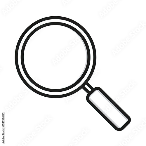 Simple white magnifying glass icon
