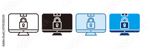 Data Privacy Icon Set Multiple Style Collection