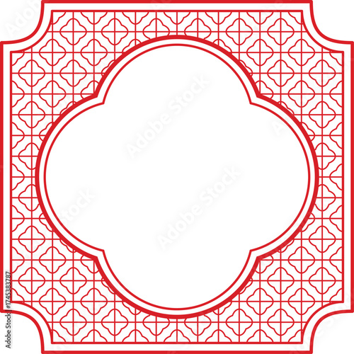 border and frame of chinese traditional ornament with oriental tile