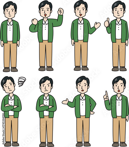 人物素材　男性　父親　パパ　家族