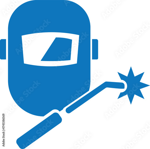 welding icon blue