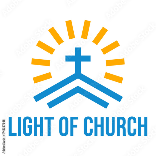 light of church flat minimalist logo design