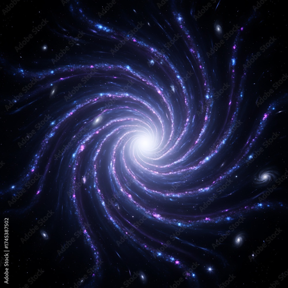 Fototapeta premium Spiral Galaxy of Luminous Swirling Trails