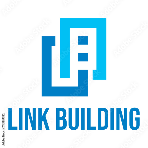 link building flat minimalist logo design