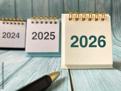2026 monthly calendar page, symbolizing the vision toward the future. Perfect for growth, planning, and continuity concept.