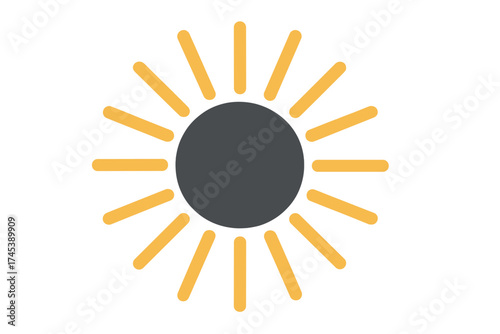 Minimalist geometric icon representing the sun or a bright light source symbol