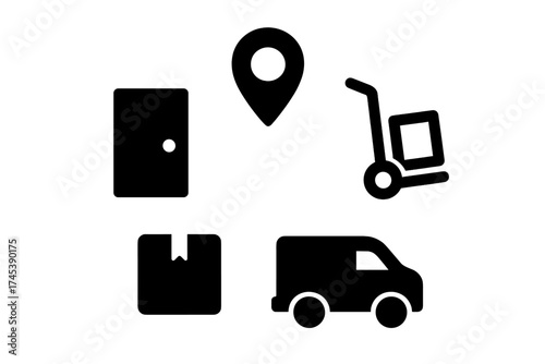 Visual representation of the complete shipping, delivery, and logistics process for e-commerce