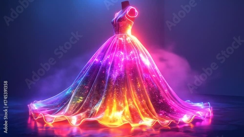 Luminous Gown: An Enchanting Display of Fashion and Technological Artistry
