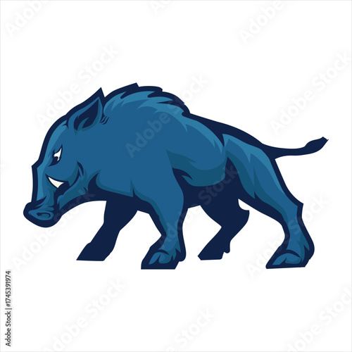 boar mascot with separate background