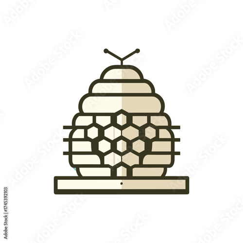 Abstract illustration of a beehive structure with hexagonal patterns, symbolizing nature and productivity