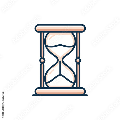 Classic hourglass symbolizing the passage of time, set against a minimalistic background