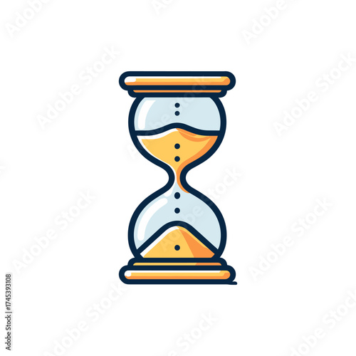 Colorful hourglass with flowing sand, symbolizing time management and patience