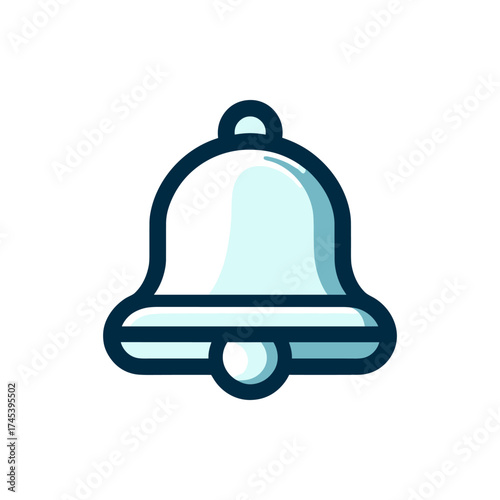 Simple illustration of a bell icon with a clean design, suitable for notifications or alerts