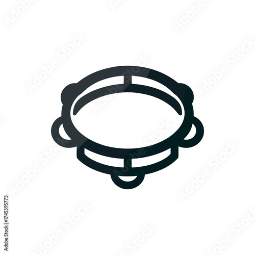 Simple tambourine illustration with a minimalist design, suitable for music-related themes