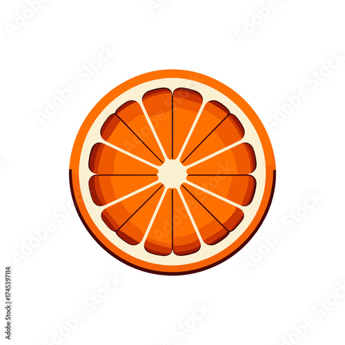 Vibrant orange slice showcasing its juicy segments, ideal for food-related designs
