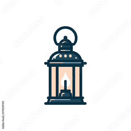 Vintage lantern glowing softly in a dimly lit room, creating a warm and inviting atmosphere