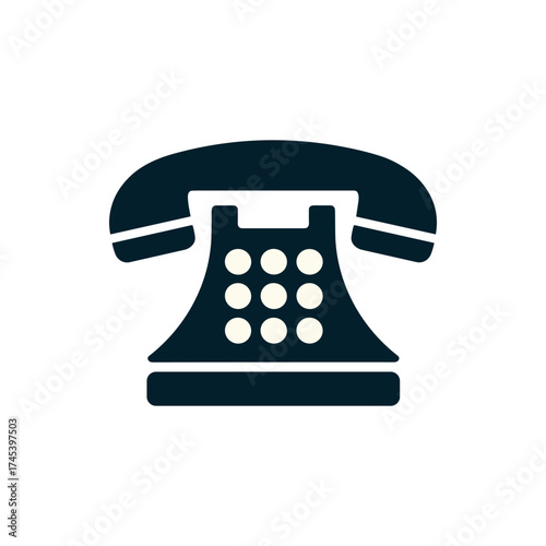Vintage telephone silhouette on a plain background, symbolizing communication and nostalgia