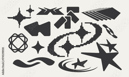 Vector Graphic Assets Set. Bold modern Shapes.