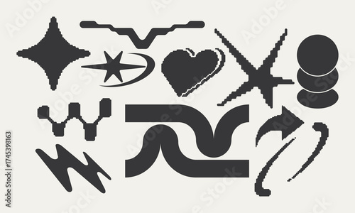 Vector Graphic Assets Set. Bold modern Shapes.