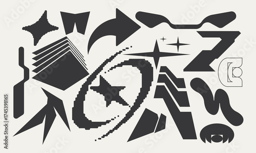 Vector Graphic Assets Set. Bold modern Shapes.