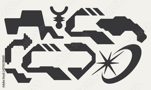 Vector Graphic Assets Set. Bold modern Shapes.