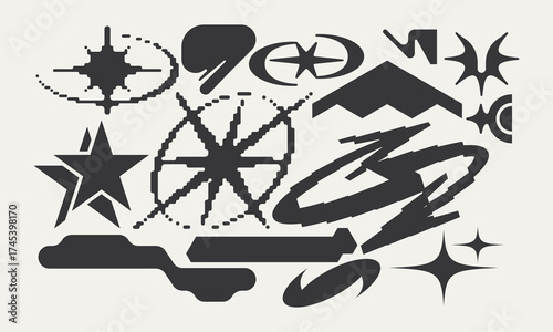 Vector Graphic Assets Set. Bold modern Shapes.