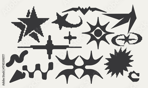 Vector Graphic Assets Set. Bold modern Shapes.