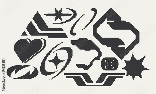 Vector Graphic Assets Set. Bold modern Shapes.