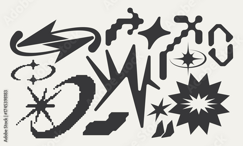 Vector Graphic Assets Set. Bold modern Shapes.