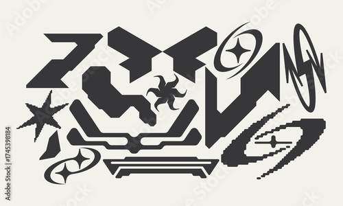 Vector Graphic Assets Set. Bold modern Shapes.