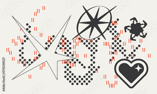 Vector Graphic Assets Set. Bold modern Shapes.