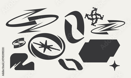 Vector Graphic Assets Set. Bold modern Shapes.
