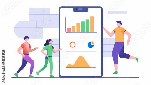 A fitness tracking app with visual graphs of steps taken calories burned and workout history encouraging users to achieve their health goals.