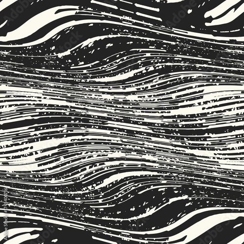 Monochrome Irregular Dotted Space Striped Pattern