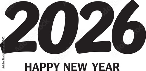 Happy New Year 2026 Bold Text celebration