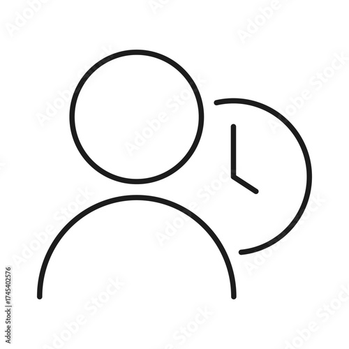 User with clock line icon